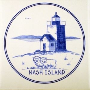 Nash Island Lighthouse tile