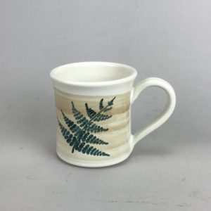 fern small flared mug Maine made pottery