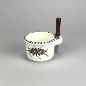 pine cone cheese crock Maine made pottery