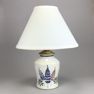 Lupine lamp Maine made pottery
