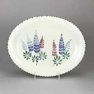 Lupine oval platter Maine made pottery