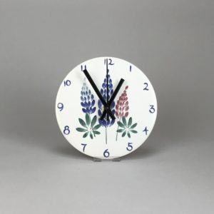 Lupine clock Maine made pottery