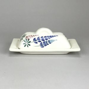Lupine butter dish Maine made pottery