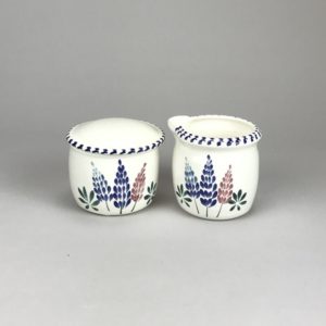 Lupine sm. sugar/creamer Maine pottery