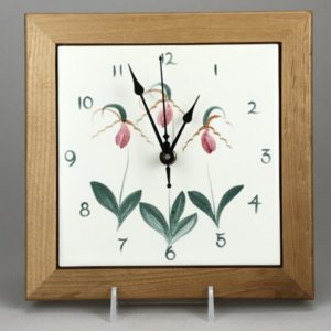lady's slipper 7x7 framed clock
