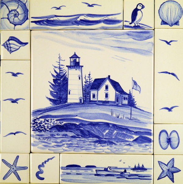 Little River Lighthouse tile composition 12x12
